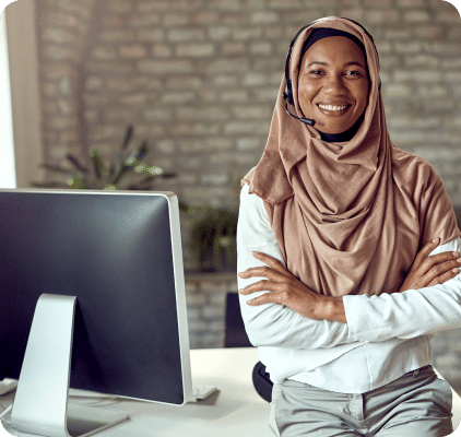 girl by the computer