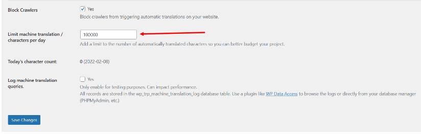 translatepress limit