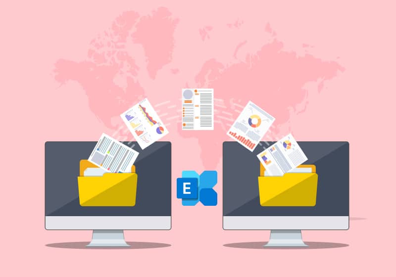 two computers and emails