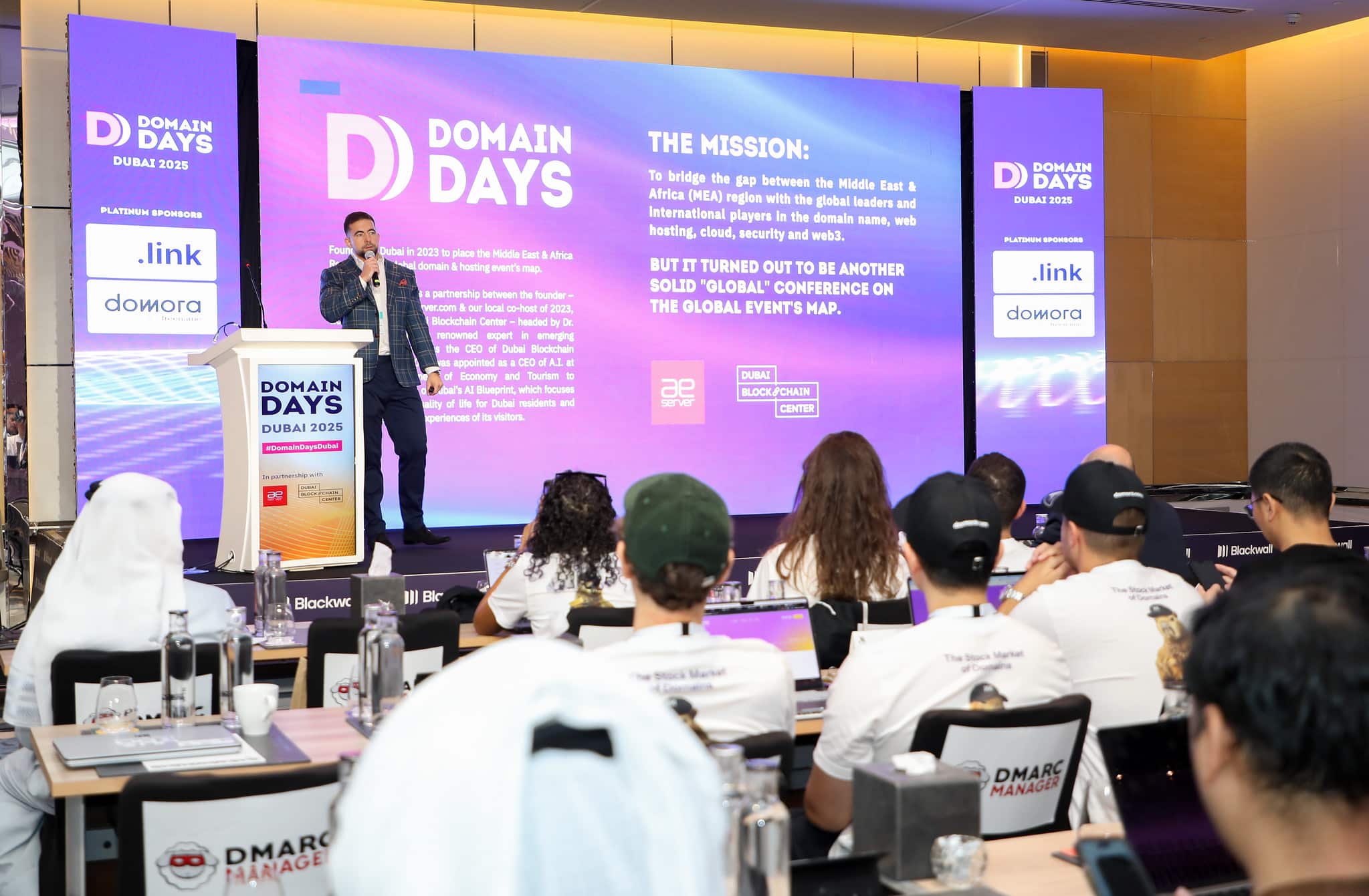 Munir Badr on stage at the opening ceremony of Domain Days Dubai 2025